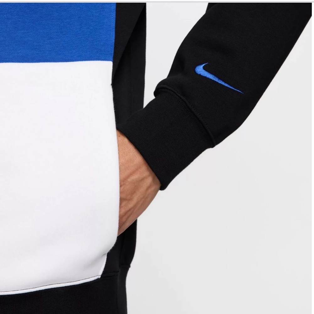 NWT Nike Men's Sportswear Black, Blue, and White Hoodie - Picture 3 of 8